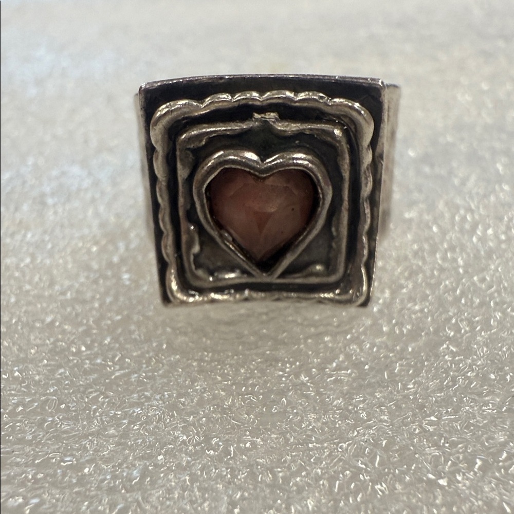 Silpada Sterling Silver 925 Ring with Hybrid Pink Heart Stone